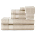 6 Piece Towel Set - Luxurious 100% Long-Staple Turkish Cotton - Soft, Absorbent &amp; Fast Drying, Linen