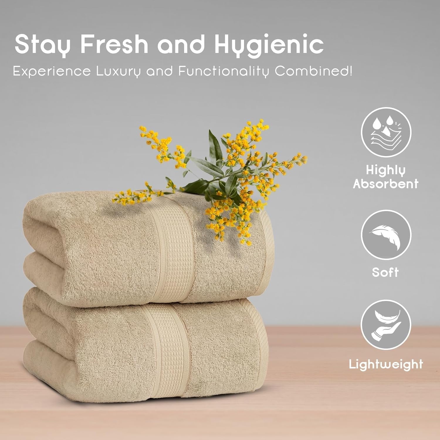 Bath Towels  of 2, Beach Towel, Extra-Large Bath Sheets,  ,  Soft, Highly Absorbent, Quick Dry, Durable,  Value &amp; Quality,  for  &amp; Bathroom- Linen