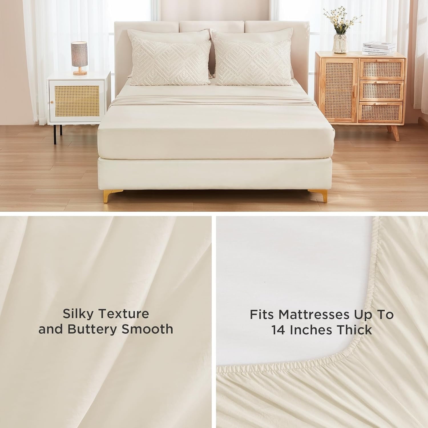 7 Pieces Bed in a Bag   Tufted Bedding Sets Fluffy Lightweight Full Bed Set with Comforter, Sheets, Pillowcases &amp; Shams for All Season