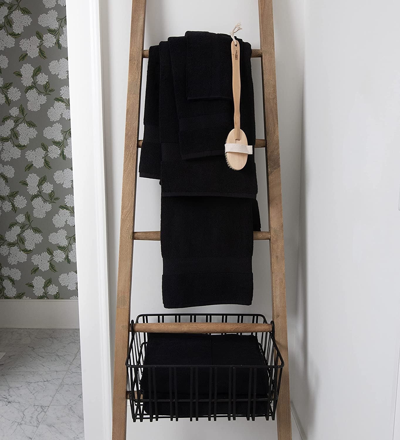 Luxury  Bath Sheets - 2 Pack - Oversized 40x80 - 700 GSM 2 Ply Cotton - Soft Absorbent Towel Set - Black