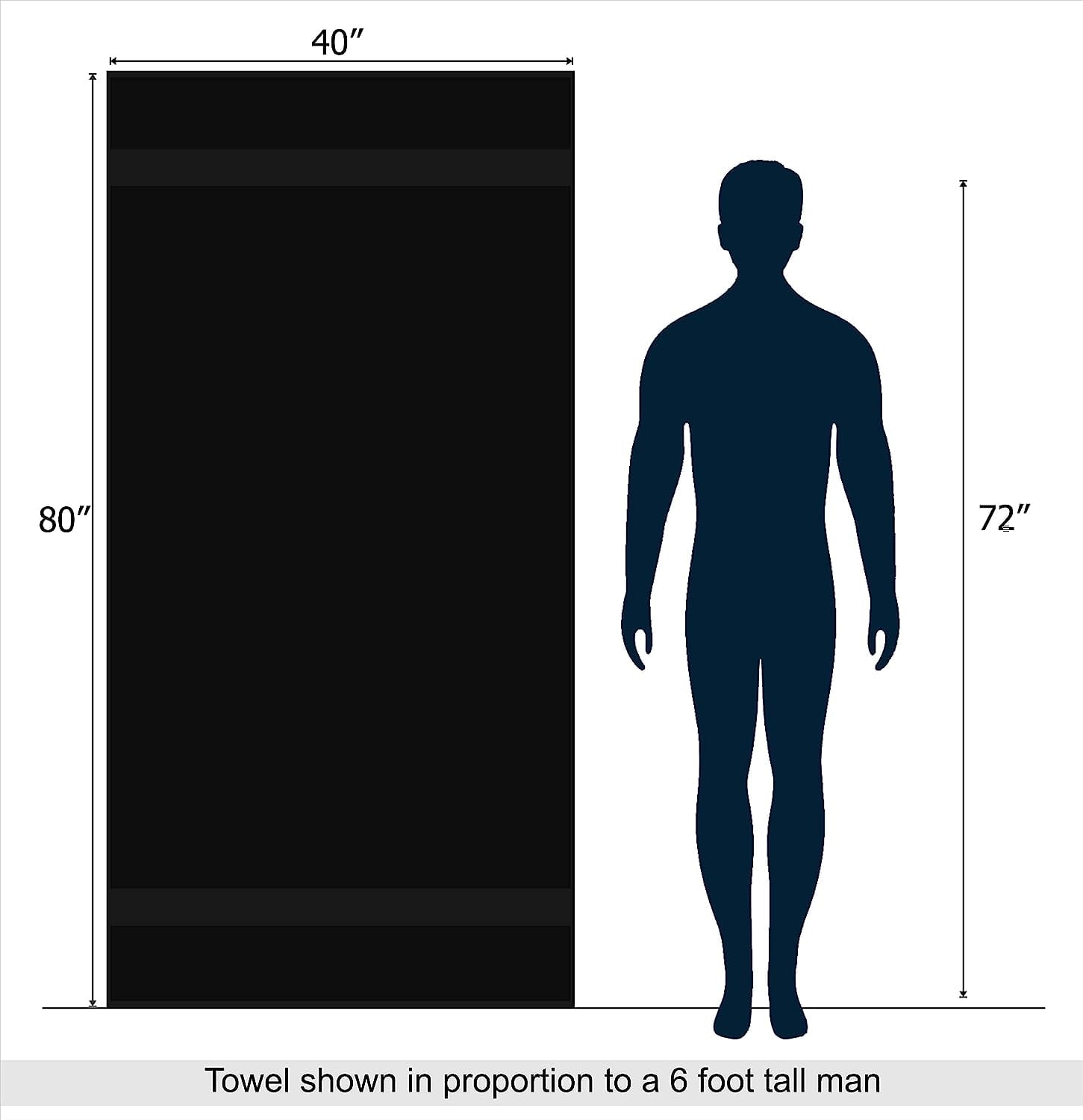 Luxury  Bath Sheets - 2 Pack - Oversized 40x80 - 700 GSM 2 Ply Cotton - Soft Absorbent Towel Set - Black