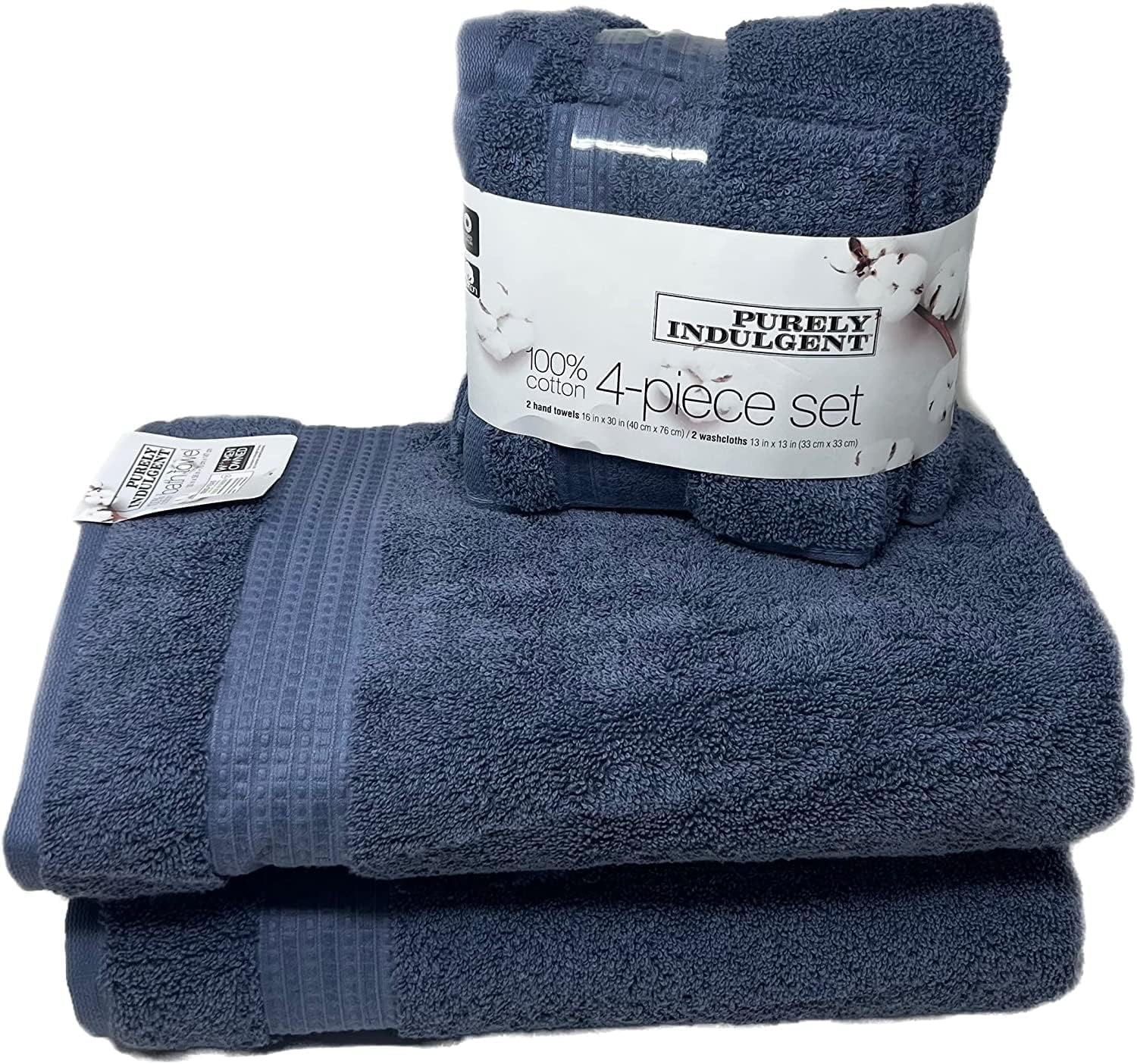 100% Premium Cotton 6 Piece Towel Set | 2 Bath Towels, 2 Hand Towels, 2 Washcloths | Ultra Soft &amp; Absorbent Luxury Towels (Blue)