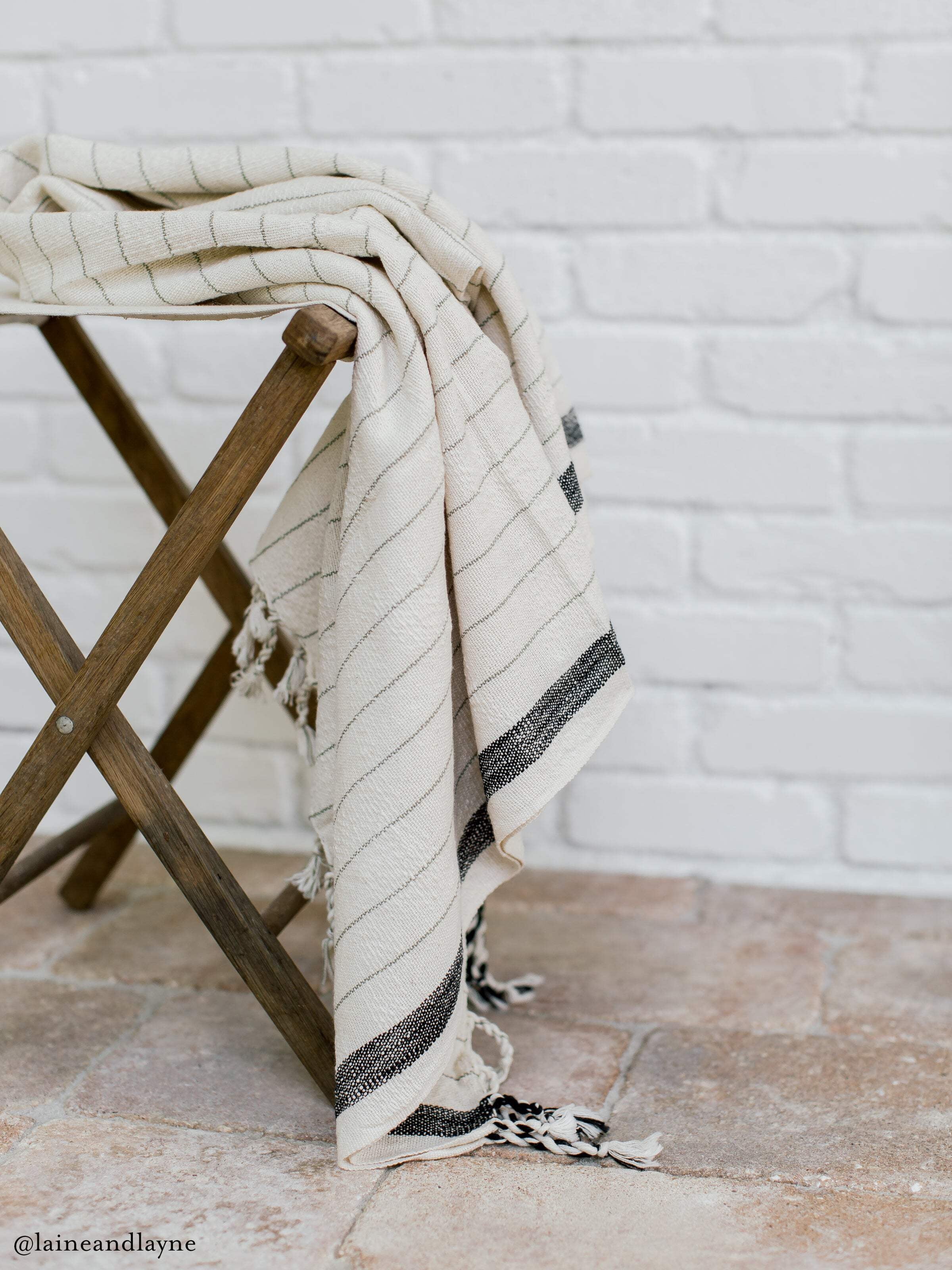 Natural Large Bath Sheet, Black Striped White Towel Sets, Eco Friendly Throw, Personal Care Items for Family, Gift for Newlyweds