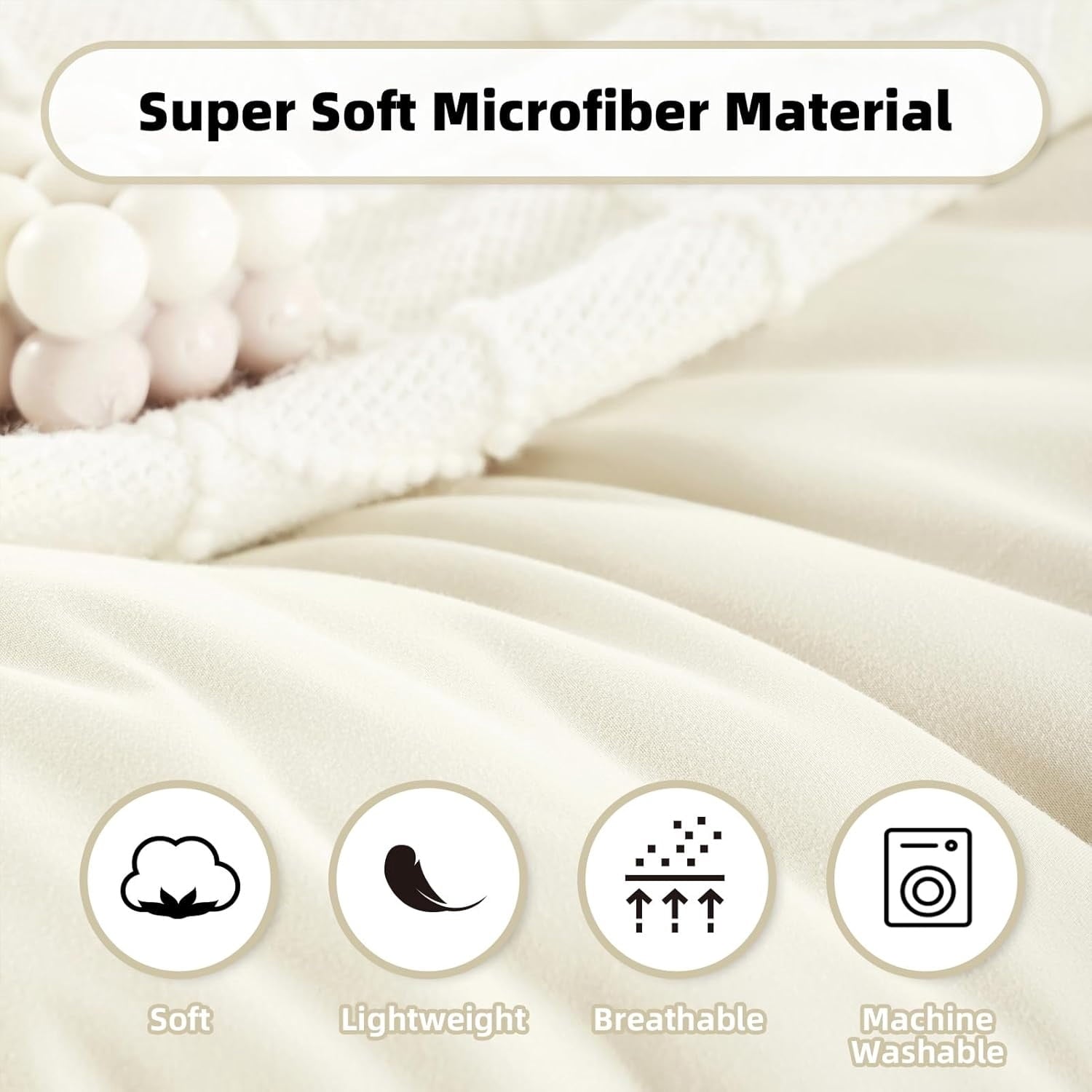 Full Size Comforter Set Ivory Comforter Set 7 Pieces Comforters Full Size Bed in a Bag with Sheets Fluffy Bedding Set for Women and Men