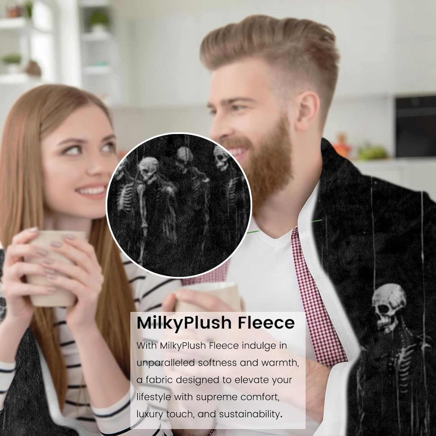 Gothic Skeleton Couple Hands Blanket Gifts for Women Adult Girls,Goth Red Rose Throw Blankets,Soft Comfy Lightweight for Home Halloween Couch Bed Sofa Decor,Dark Romantic Design 50x60in