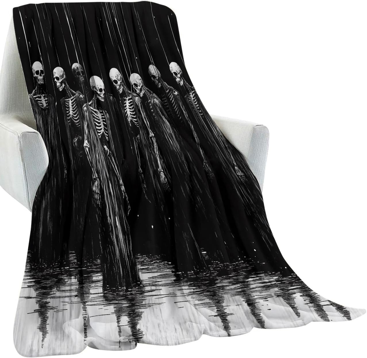 Gothic Skeleton Couple Hands Blanket Gifts for Women Adult Girls,Goth Red Rose Throw Blankets,Soft Comfy Lightweight for Home Halloween Couch Bed Sofa Decor,Dark Romantic Design 50x60in